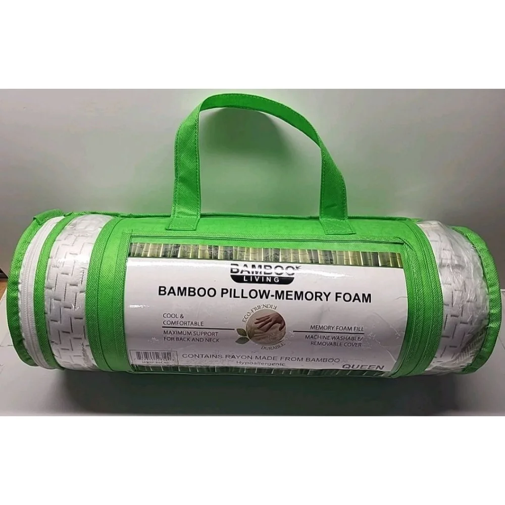 Bamboo Living Queen Maximum Support Bamboo Pillow - Memory Foam Hypoallergenic